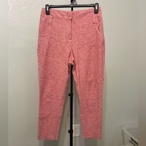 Avenue Vibrant Red Linen Trousers